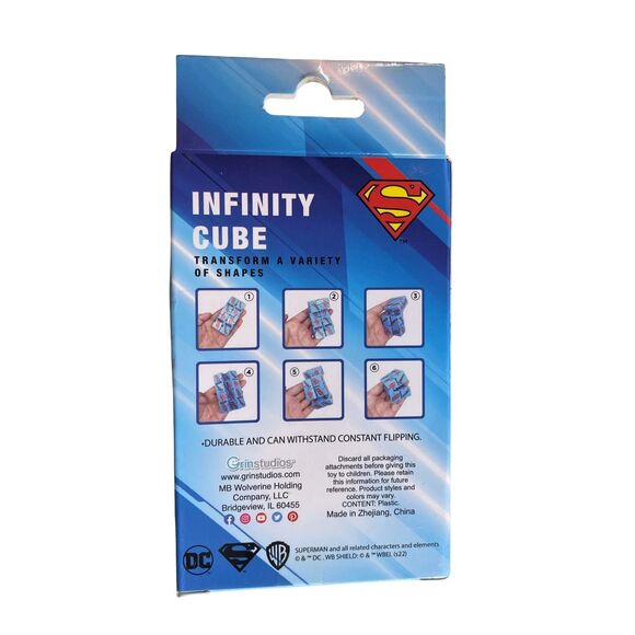 DC Comics Superman Blue Infinity Cube Fidget Toy Anxiety Stress WB NEW - Picture 2 of 2